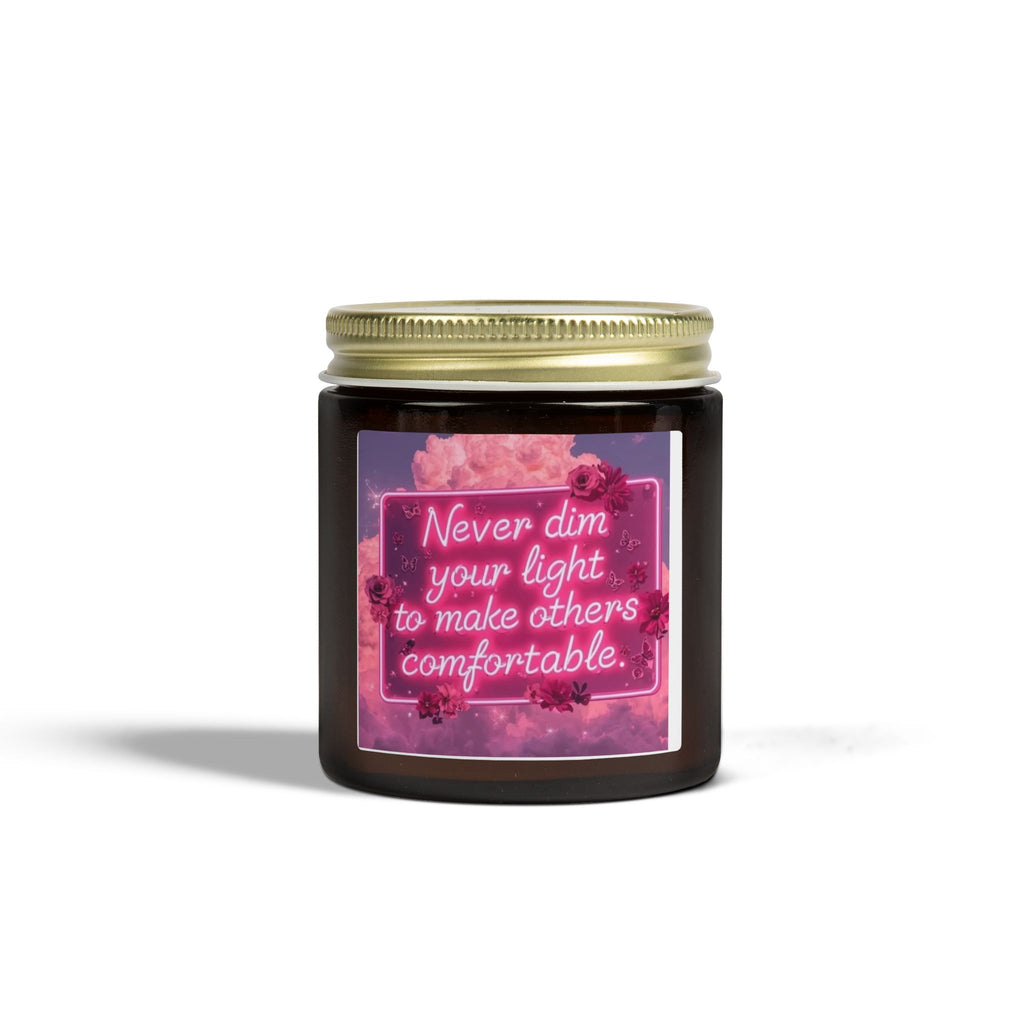Scented Candle — Coconut Apricot (4oz/9oz) with 'Never Dim Your Light' Floral Label