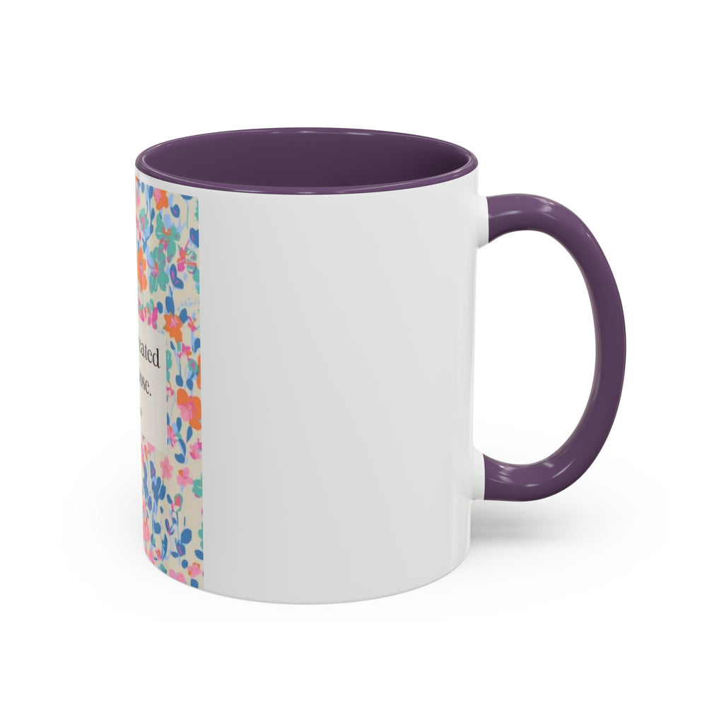 Inspirational Floral Accent Coffee Mug — "You Were Created for a Purpose" (Ephesians 2:10)