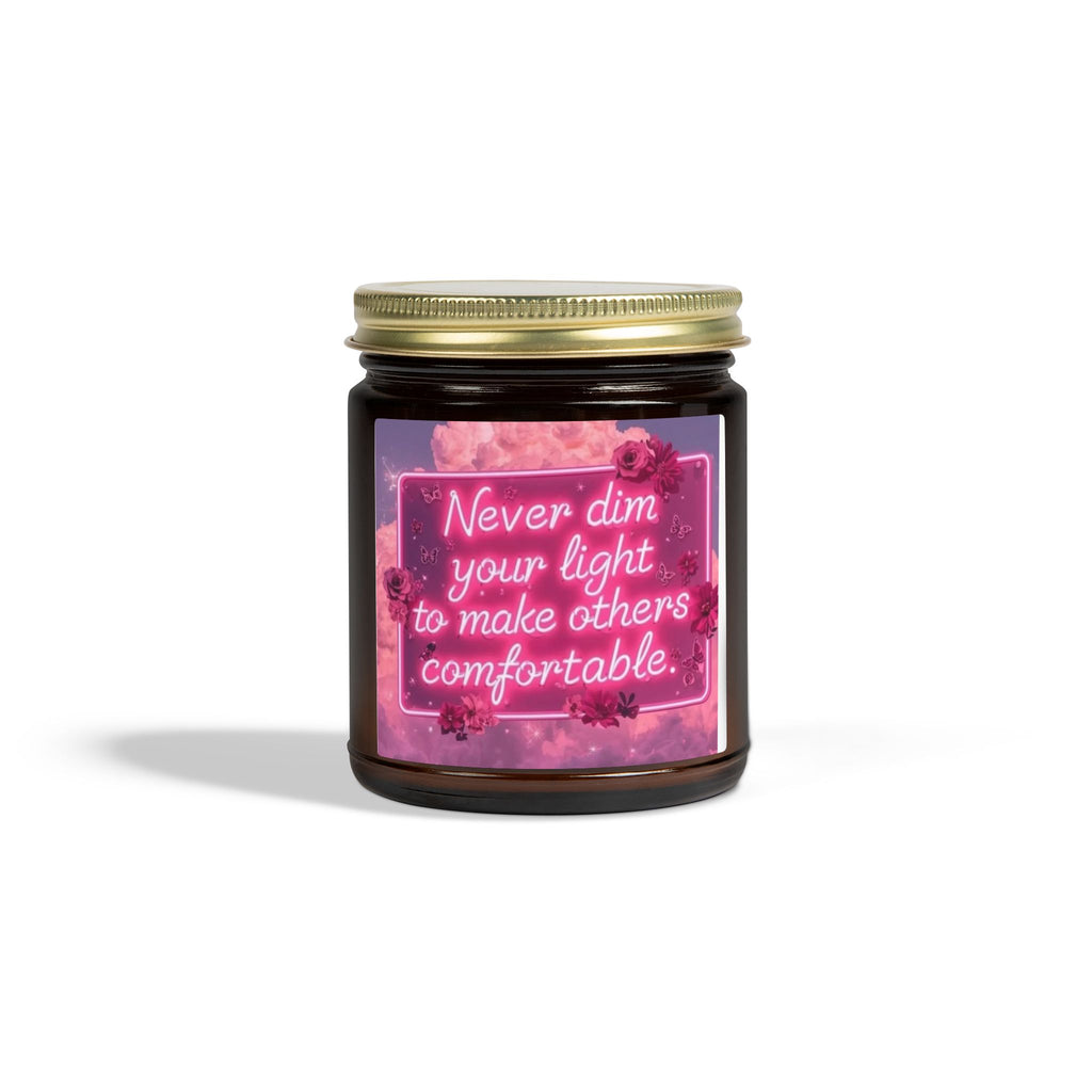 Scented Candle — Coconut Apricot (4oz/9oz) with 'Never Dim Your Light' Floral Label
