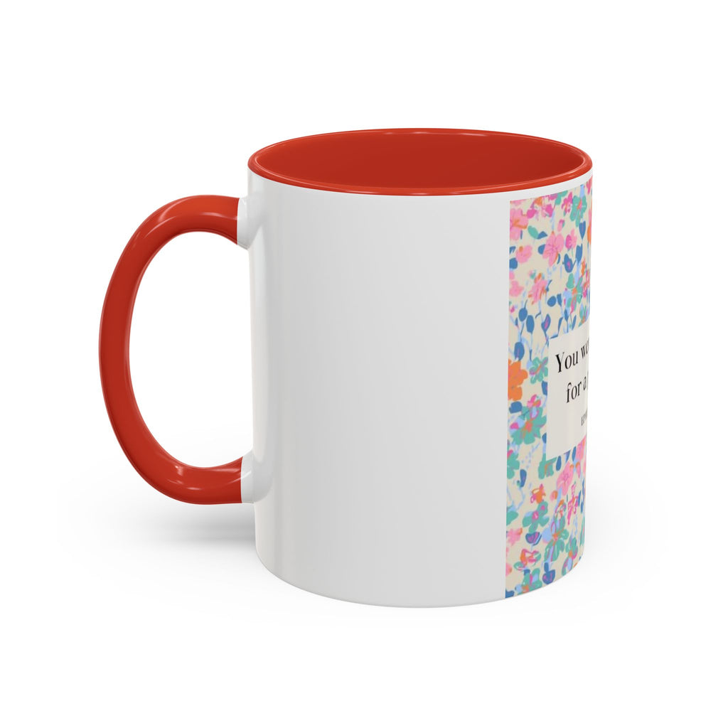 Inspirational Floral Accent Coffee Mug — "You Were Created for a Purpose" (Ephesians 2:10)