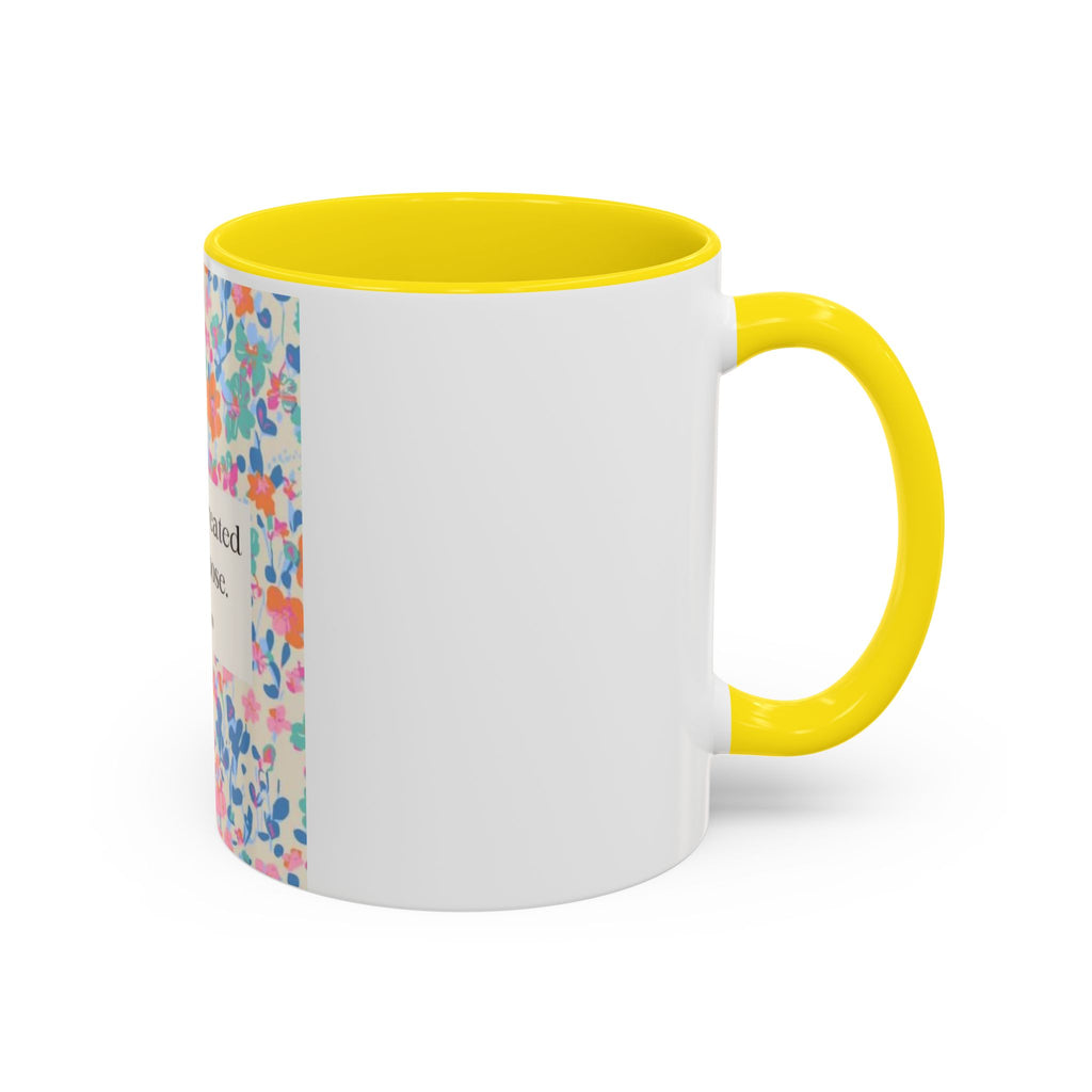 Inspirational Floral Accent Coffee Mug — "You Were Created for a Purpose" (Ephesians 2:10)