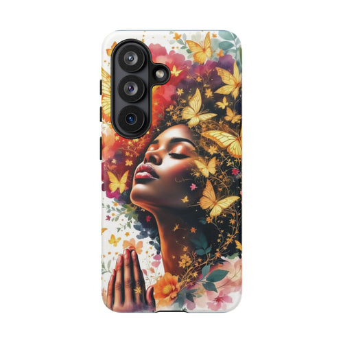 Butterfly Prayer Phone Case — Inspirational Floral Woman Tough Case