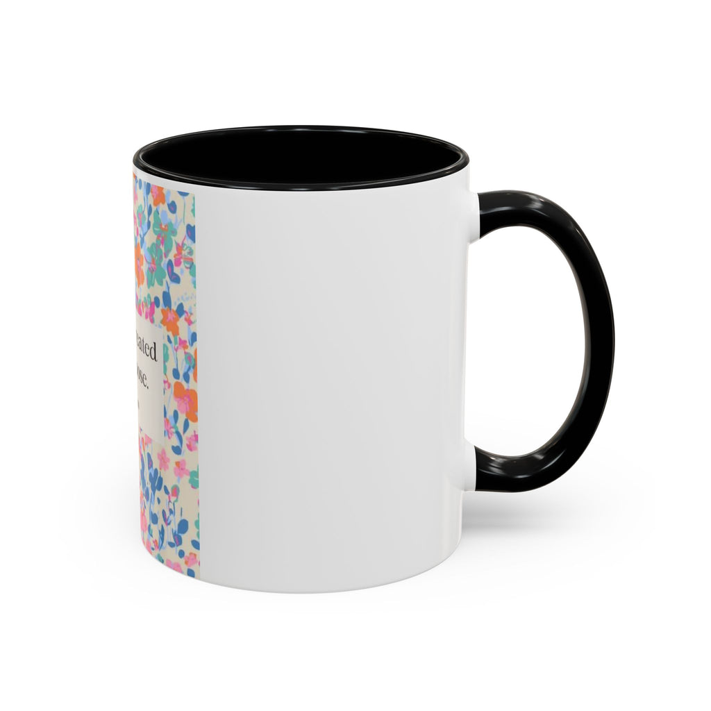 Inspirational Floral Accent Coffee Mug — "You Were Created for a Purpose" (Ephesians 2:10)