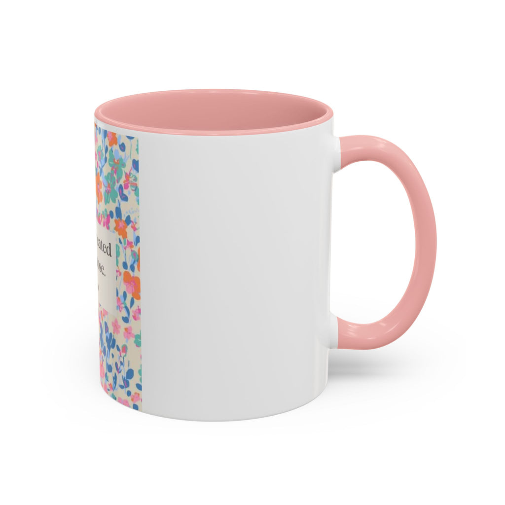 Inspirational Floral Accent Coffee Mug — "You Were Created for a Purpose" (Ephesians 2:10)