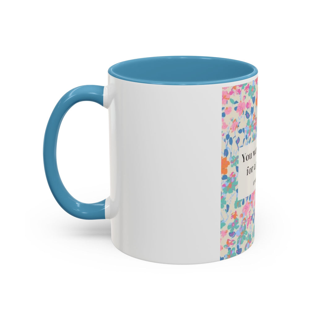 Inspirational Floral Accent Coffee Mug — "You Were Created for a Purpose" (Ephesians 2:10)