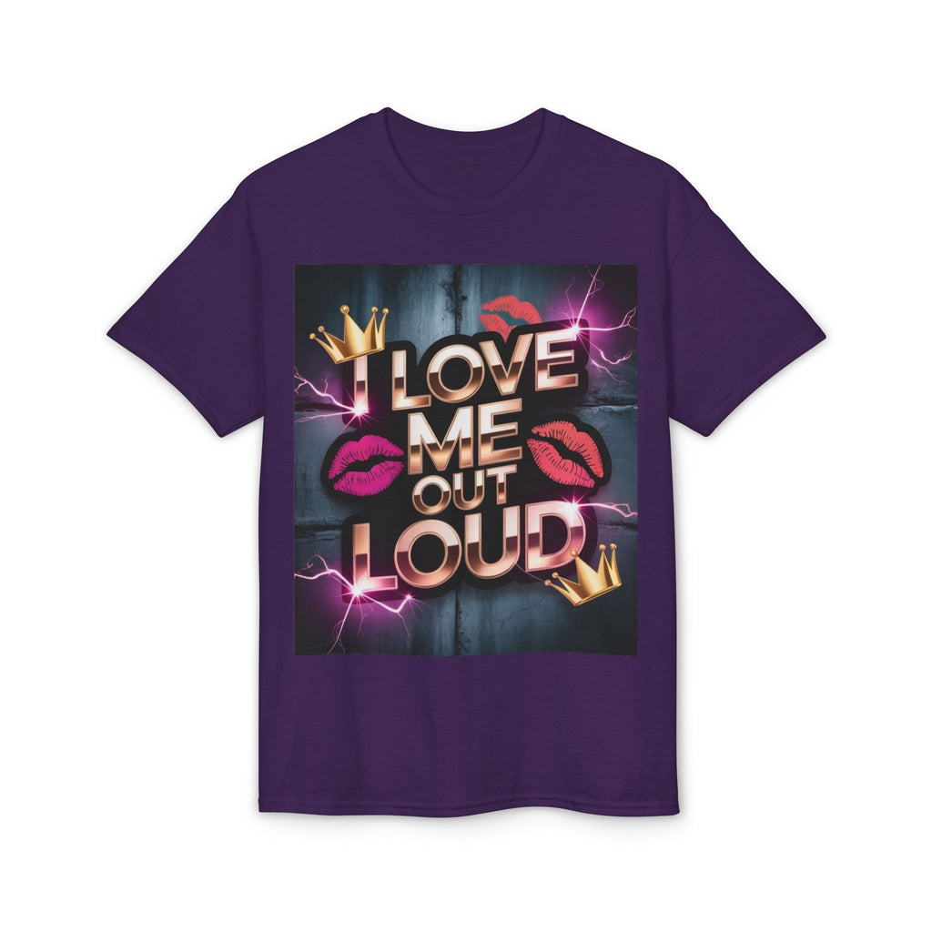 I Love Me Out Loud Graphic T‑Shirt — Self Love Kiss Design