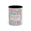 Inspirational Floral Accent Coffee Mug — "You Were Created for a Purpose" (Ephesians 2:10)